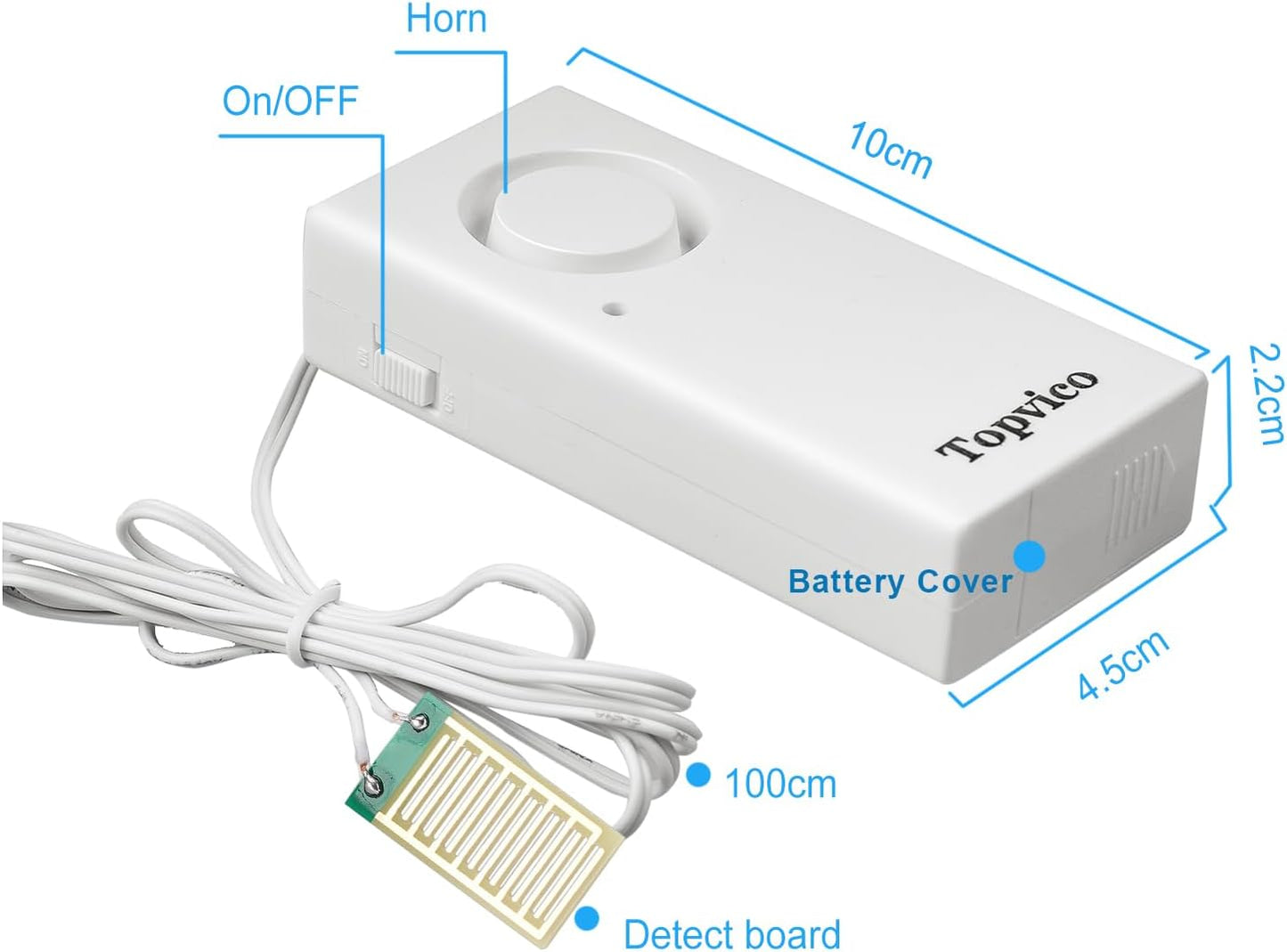 Water Leak Detector Alarm, 120dB Flood Alert for Home, Basement, Under Sink, Sump Pump, RV, Water Heater, Battery Operated Standalone Moisture Sensor, Bulk 10 Pack