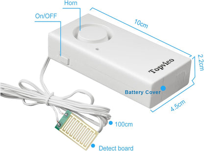 Water Leak Detector Alarm, 120dB Flood Alert for Home, Basement, Under Sink, Sump Pump, RV, Water Heater, Battery Operated Standalone Moisture Sensor, Bulk 10 Pack