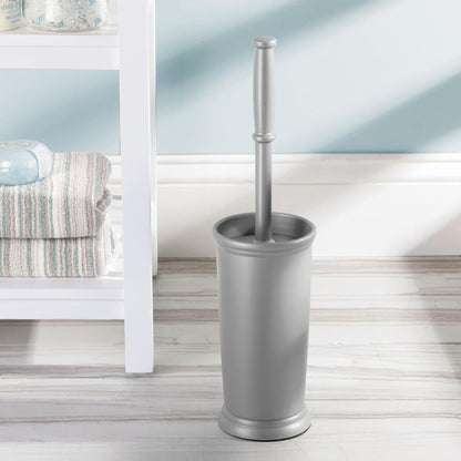 mDesign Metal Freestanding Slim Toilet Bowl Brush and Holder