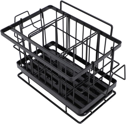 1pc Adjustable Wall-mounted Sponge Drain Basket Stainless Steel Rack for Kitchen Cloth Storage and Draining Ventilated Design for Easy Cleaning and Organization