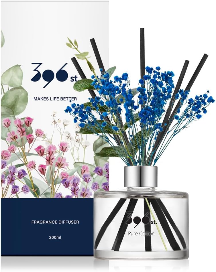 396 st. Rose Flower Reed Diffuser, Vanilla Lavender, 200ml(6.7oz) / Reed Diffuser Sets, Home Fragrance, Scented Oils, Home & Bathroom Décor