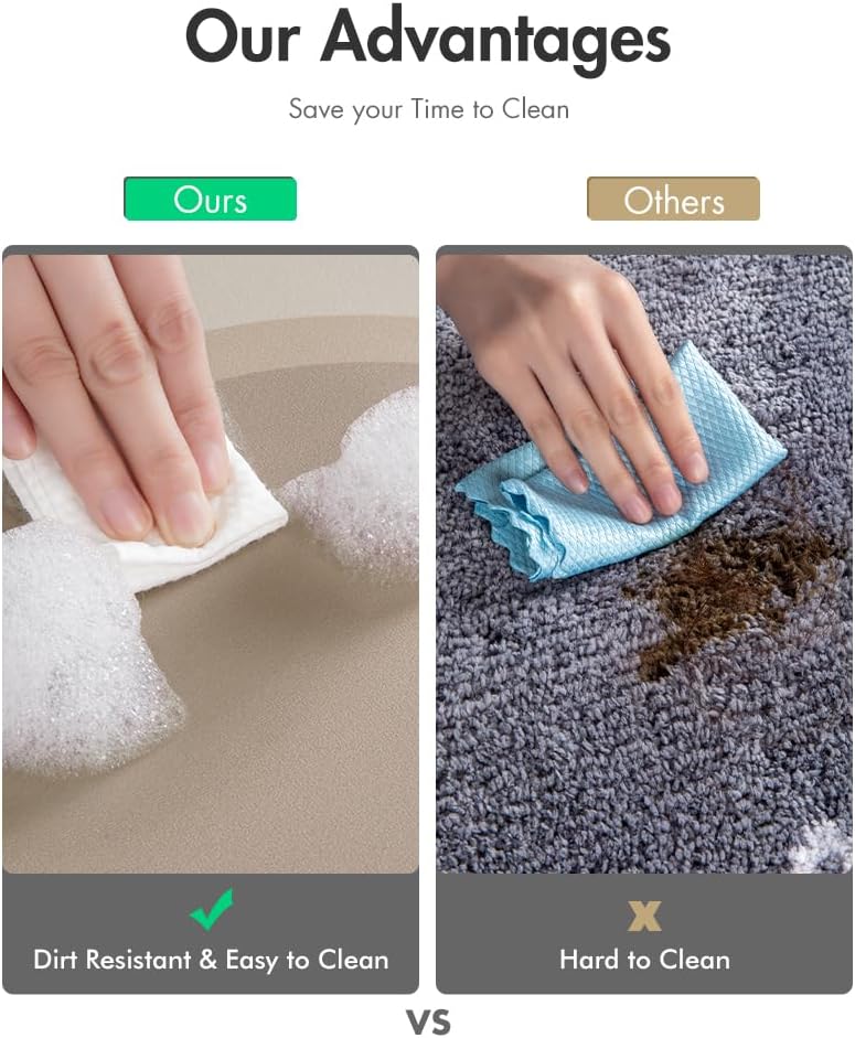MontVoo Bath Mat - Non Slip, Quick Dry, Stain Resistant Bath Mat Rug for Bathroom Floor - Easy Care Shower Rug for Outside Bathtub - 17"x27" Grey