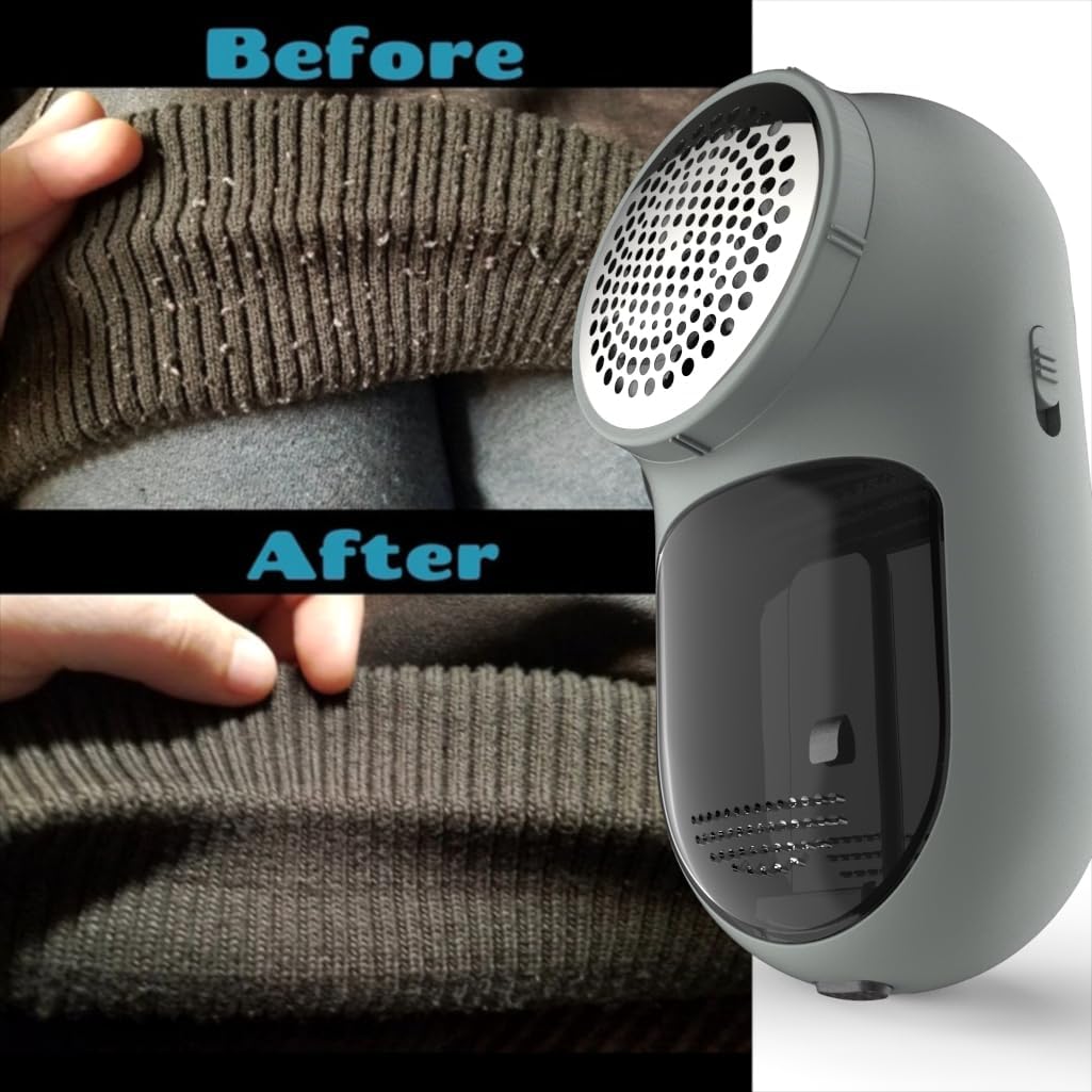 Rechargeable Fabric Shaver, Magictec Lint Remover Sweater Defuzzer Lints Fuzzs Pills Pilling Trimmer for Clothes and Furniture -Battery Operated (Black)