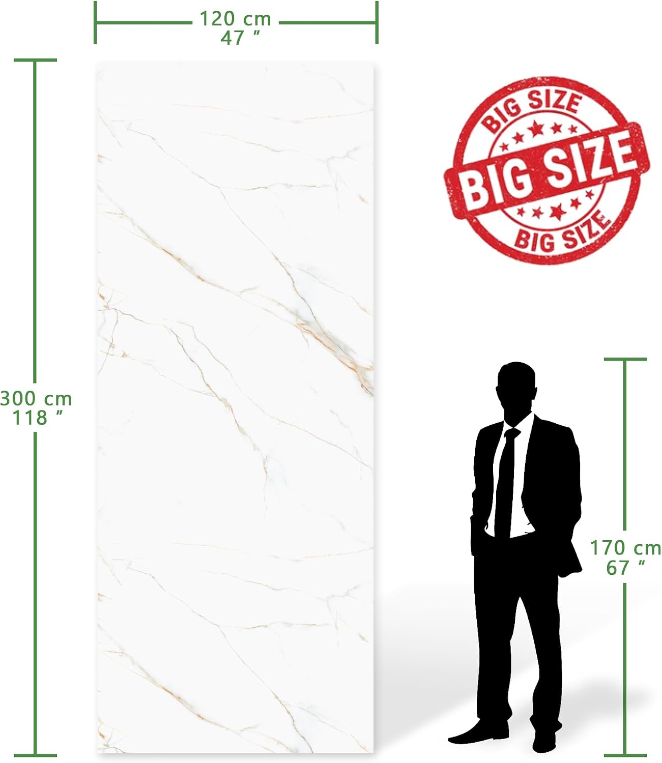 Marble Peel and Stick Waterproof Wall Paneling, 118" x 47" Carrara White Matte Finish Self-Adhesive Backsplash Tile Vinyl Wall Panel for Kitchen Bathroom Wall Decor, Covers 38.75 Sq. Ft.