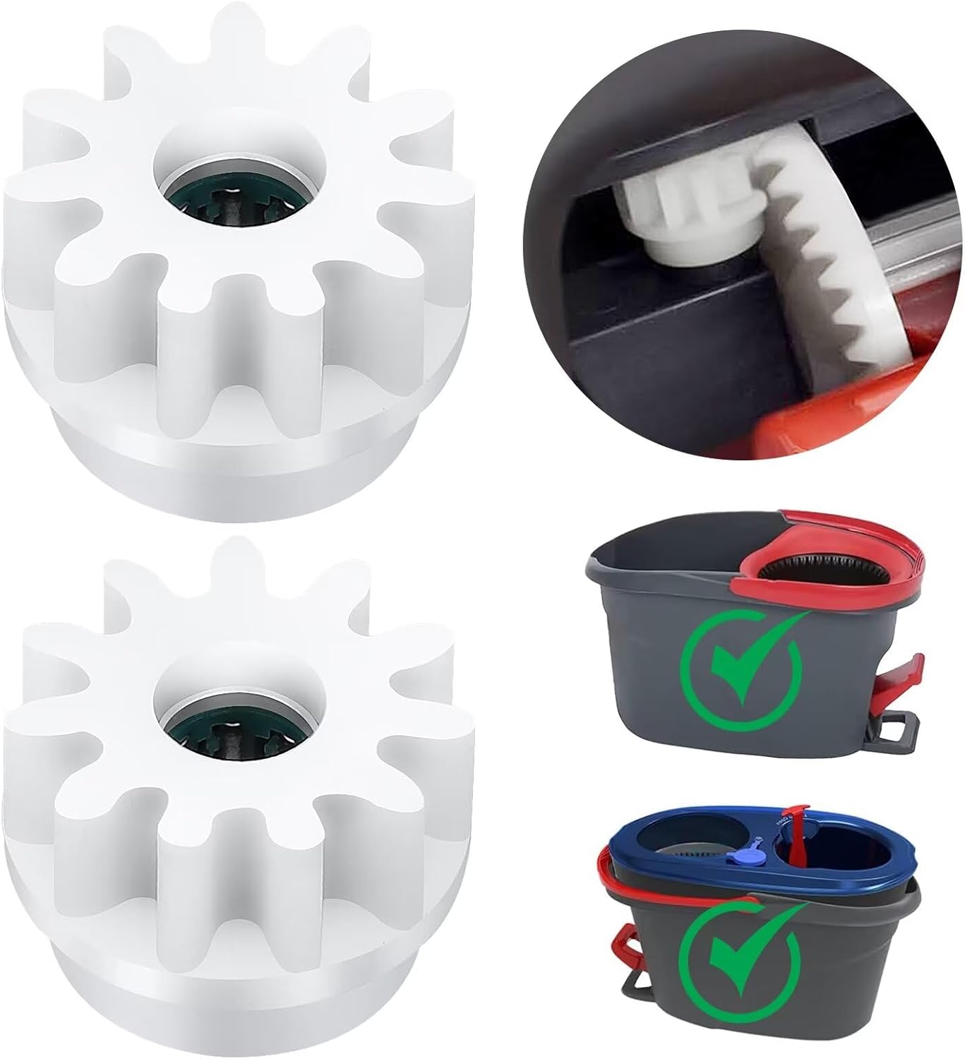 Pedal Bearing Replacement Compatible with O Cedar Mop Bucket, One Way Clutch Gear Sprockets Repair Spin Mop and Bucket, 2 Packs
