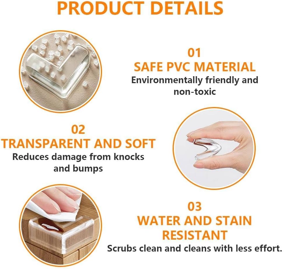 10 Pack Corner Protector Baby,Table Corner Covers Baby Safety | Furniture Corner & Edge Safety Bumpers Covers Cushion, Baby Proof Bumper,Clear Corner Protectors