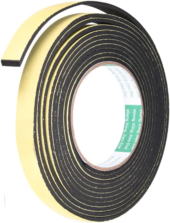 uxcell Sealing Foam Tape 5mm Wide 3mm Thick 4m/13ft Long, Self Adhesive Weather Strip for Window Door Insulation, Pack of 2