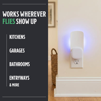 Grandpa Gus’s Indoor Fly Trap Plug-In - UV Light Insect Catcher for Flies, Gnats, Fruit Flies, Mosquitoes & Moths - No Insecticides, Sticky Glue Trap for Kitchen, Garage, Includes 3 Refill Glue Boards
