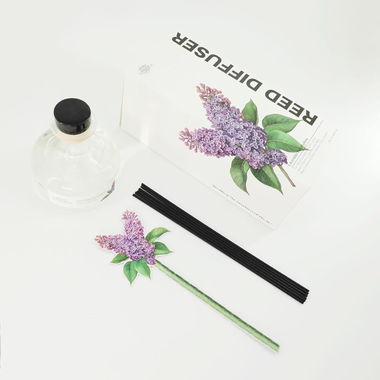 Reed Diffuser Set for Bathroom & Home, Long Lasting Essential Oil Aroma, Glass Bottle Home Fragrance with Sticks, Ideal Gift for Woman, 9.85oz (280ml) (Vanilla Cream)