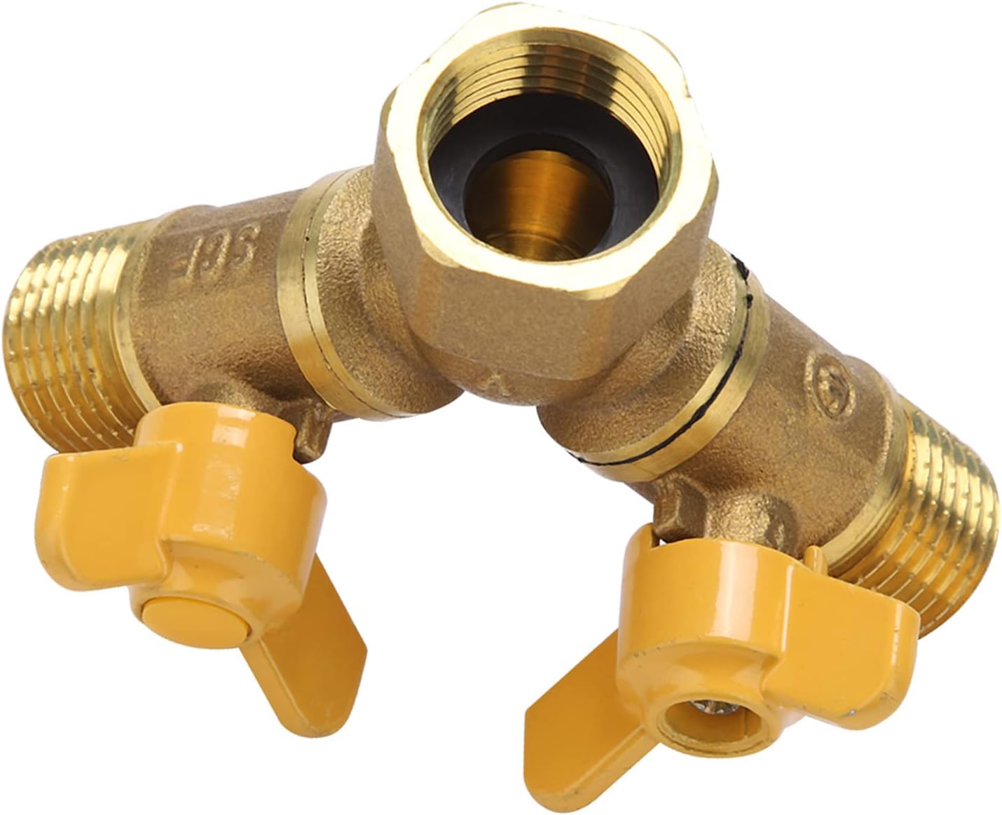 1/2 Inch Water Hose Splitter Washing Machine Splitter G1/2 Brass Garden Irrigation 2 Way Double Tap Hose Adapter Dual Faucet Connector