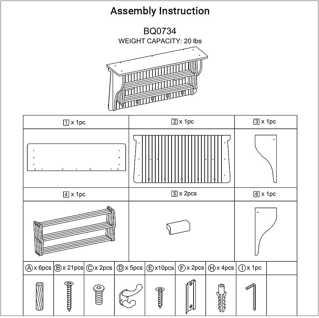 Danya B Accordion Clothes Drying Rack, Retractable, Wall Mounted Towel Rack and Hooks for Clothes and Towels for use in Laundry Room or Garage - White