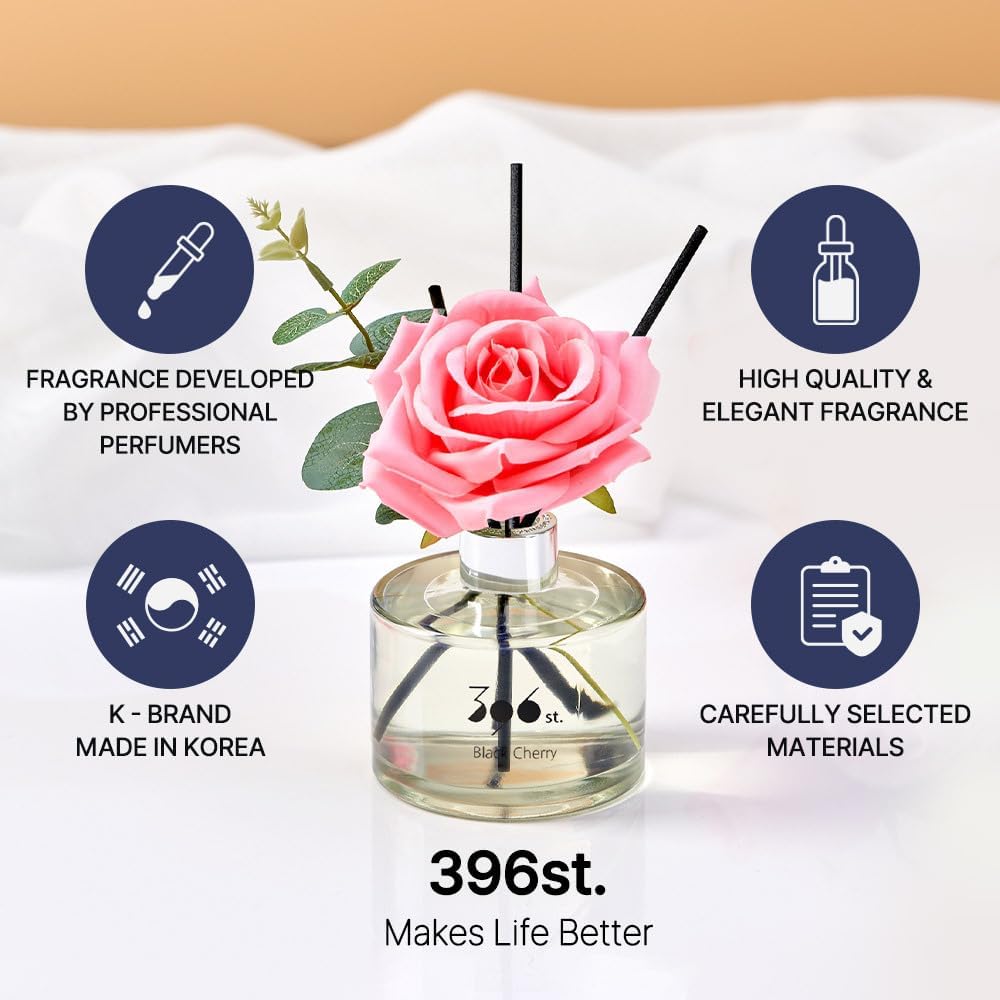 396 st. Rose Flower Reed Diffuser, Vanilla Lavender, 200ml(6.7oz) / Reed Diffuser Sets, Home Fragrance, Scented Oils, Home & Bathroom Décor