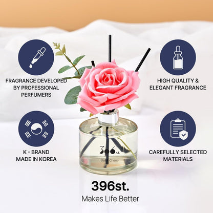 396 st. Rose Flower Reed Diffuser, Vanilla Lavender, 200ml(6.7oz) / Reed Diffuser Sets, Home Fragrance, Scented Oils, Home & Bathroom Décor