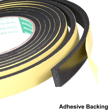 uxcell Sealing Foam Tape 5mm Wide 3mm Thick 4m/13ft Long, Self Adhesive Weather Strip for Window Door Insulation, Pack of 2