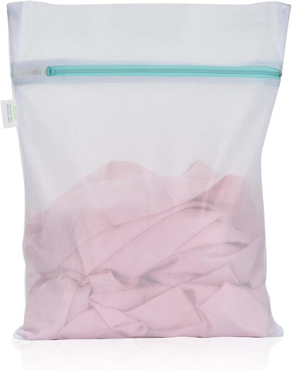 OTraki Large Mesh Laundry Bags 28x35 inch Zipper Mesh Lingerie Bags for Washing Delicates Net Laundry Mesh Bag Machine Washable for Dorm Hotel Camp Don't Drying, Melting 140-176℉, White