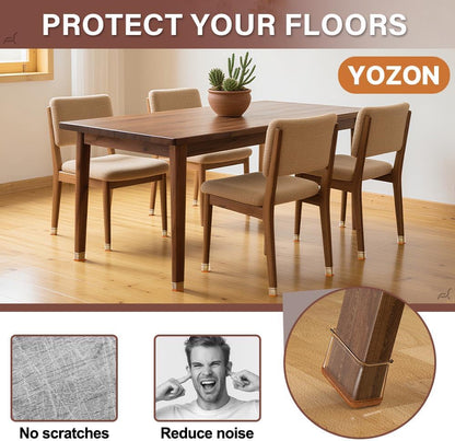 YOZON Chair Leg Floor Protectors Felt Furniture Pads Silicone Caps | Chair Leg Protectors for Hardwood Floors 32 Pack Anti-Scratch Reduce Noise Clear Round Medium Fit 3/4" to 1-3/16" (19-30mm)
