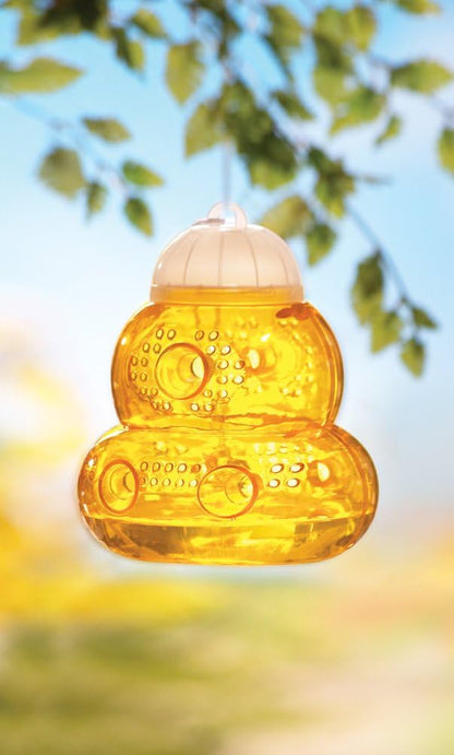 Collections Etc Outdoor Hanging Wasp Trap, Yellow