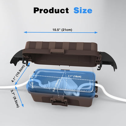 FLEMOON IP55 Outdoor Electrical Box Waterproof with Detachable Awning Covers, 7.1 * 3.9 * 2.4 inch Weatherproof Extension Cord Cover, Easy Installation for Outdoor Plug, Outlet, String Lights, Black