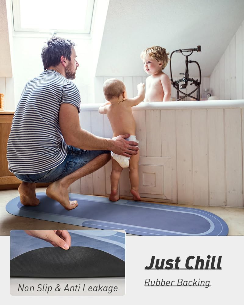 MontVoo Bath Mat - Non Slip, Quick Dry, Stain Resistant Bath Mat Rug for Bathroom Floor - Easy Care Shower Rug for Outside Bathtub - 17"x27" Grey