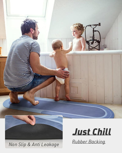 MontVoo Bath Mat - Non Slip, Quick Dry, Stain Resistant Bath Mat Rug for Bathroom Floor - Easy Care Shower Rug for Outside Bathtub - 17"x27" Grey