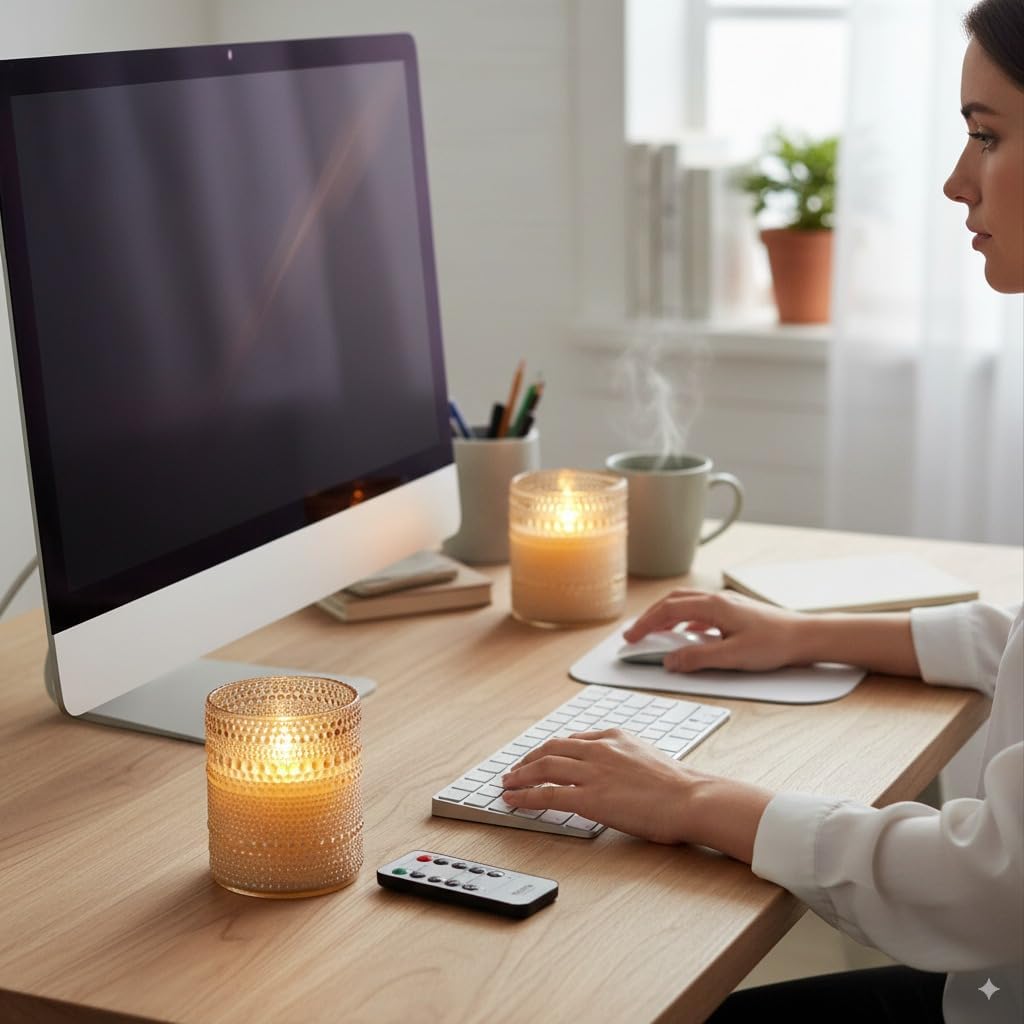 VENTA Set of 3 White Pillar Candles | Real Wax Battery Operated Flickering LED Candles with Remote | Timeless Decor for Farmhouse, Modern & Mantel Displays
