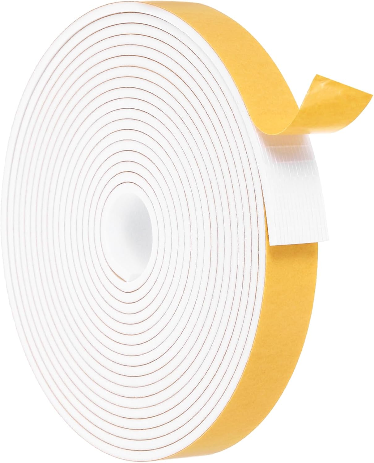 MECCANIXITY Weather Door Seal Strip Tape, Door Insulation Stripping Single Side Strong Self Adhesive Foam Tape Gap Filler for Door, Window, 1/4 Inch x 1/16 Inch x 32 Feet White 2 Pack