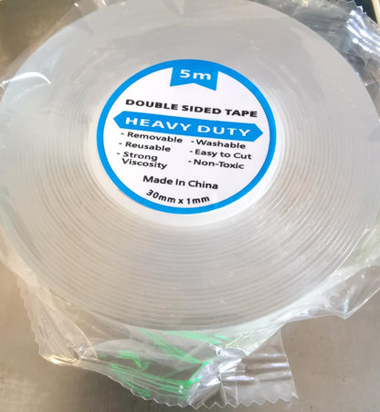Heavy Duty Double Sided Nano Tape, 16.5FT Removable Mounting Tape, Clear Sticky Wall Tape No Residue, Multipurpose Adhesive Tape for Home Office, Poster, Picture Hanging, Indoor & Outdoor Use