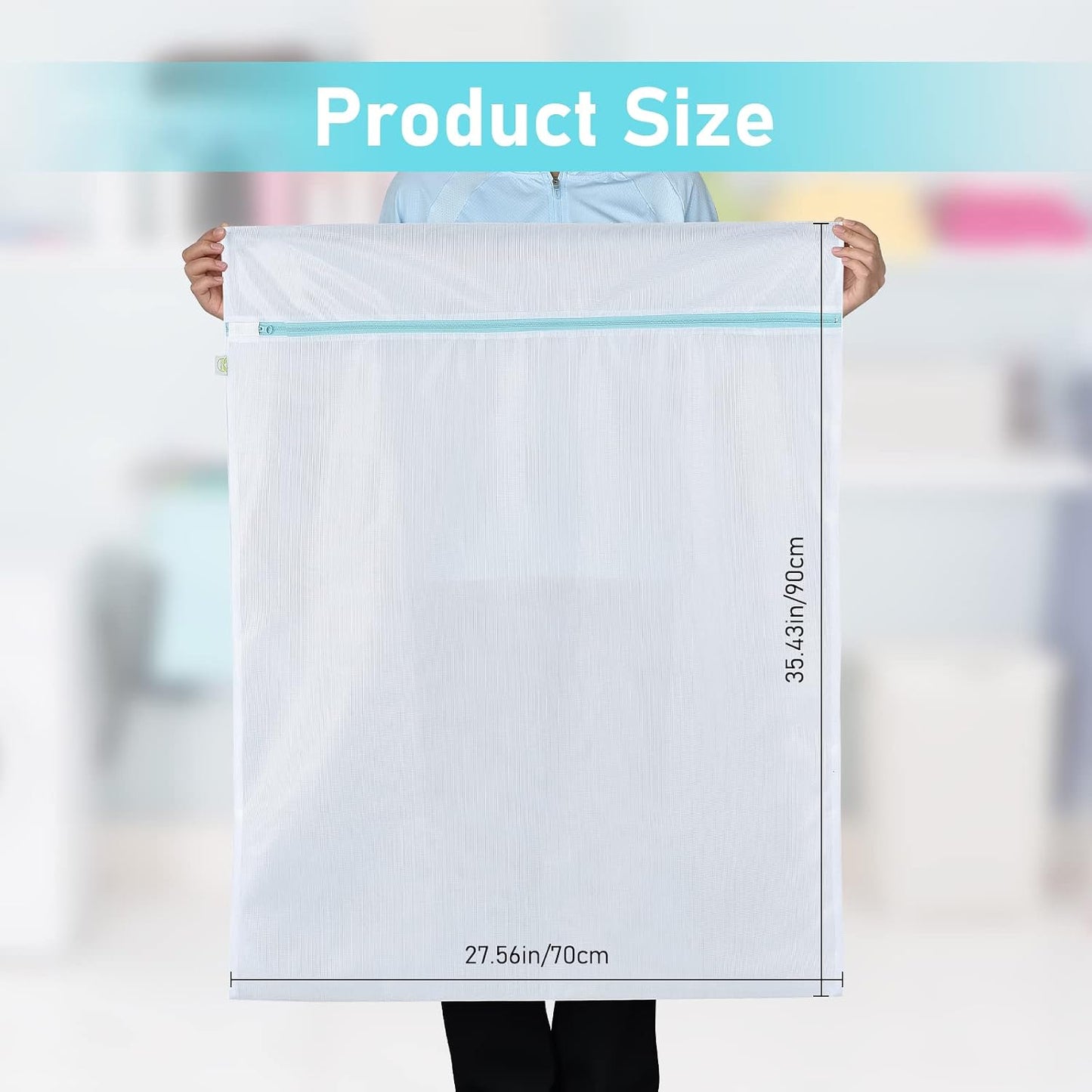 OTraki Large Mesh Laundry Bags 28x35 inch Zipper Mesh Lingerie Bags for Washing Delicates Net Laundry Mesh Bag Machine Washable for Dorm Hotel Camp Don't Drying, Melting 140-176℉, White