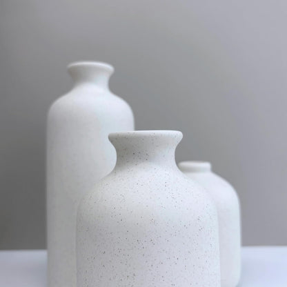 Small Ceramic Vase Set of 3, Boho Home Decor Vases for Dried Flowers,Farmhouse,Shelf,Bathroom,Centerpiece for Entryway Table Decoration Gifts