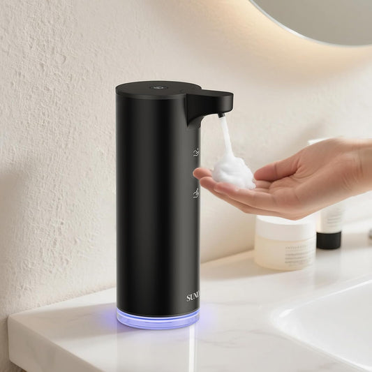 SUNLY Automatic Foaming Soap Dispenser Touchless, 0.2s Fast Sensor, USB-C Rechargeable, Smudge-Resistant Stainless Steel, Hand Soap Dispenser for Bathroom, Kitchen, Hotel, Silver