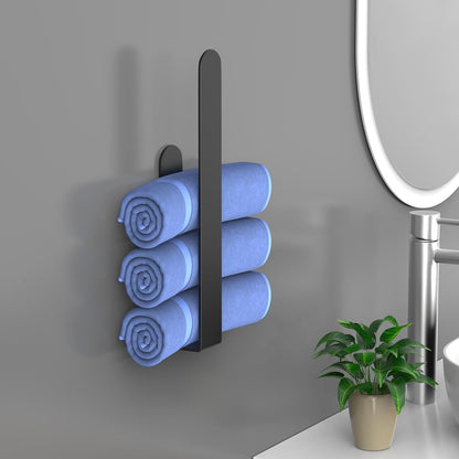 HUFEEOH 2 Pack Adhesive Hand Towel Holder, Kitchen Towel Rack Towel Bars Wall Mounted, Stainless Steel Bath Towel Hanger for Bathroom Hotel Kitchen (White, 8 Inch(2PC))