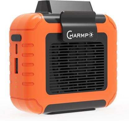 Waist Clip Fan - 5000mAh Rechargeable Portable Personal Fan, 39ft/s Ultra-Strong Wind, 29H Runtime, 5 Speeds, LED & SOS Light, for Outdoor, Camping, Hiking, Construction