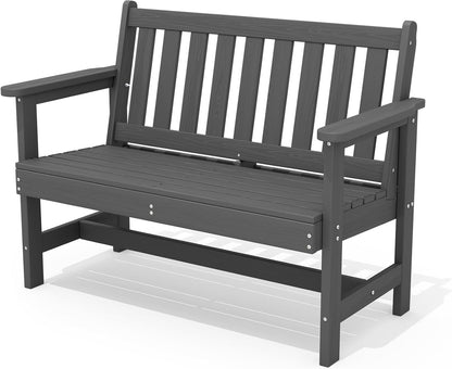 SERWALL HDPE Outdoor Storage Bench, Deck Box with Waterproof Storage Bags | All-Weather Benches | 57 Gallon Dual-Use Seat | Organizer Deck Boxes for Patio, Garden Tools & Pool | Dark Black