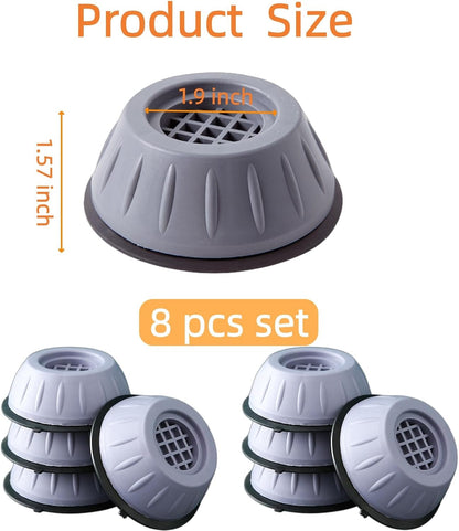 8 PCS Anti Vibration Washing Machine Feet, Anti Vibration Anti Slip Pads for Washing Machine and Dryer Machine, Floor Protector for Washing Machines, Dryer Machine, Furniture and Appliances
