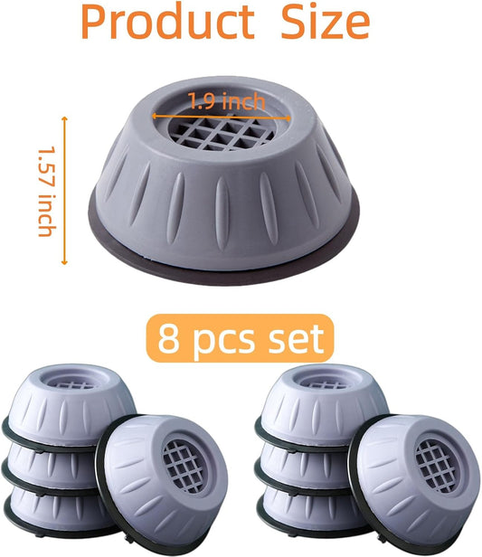 8 PCS Anti Vibration Washing Machine Feet, Anti Vibration Anti Slip Pads for Washing Machine and Dryer Machine, Floor Protector for Washing Machines, Dryer Machine, Furniture and Appliances