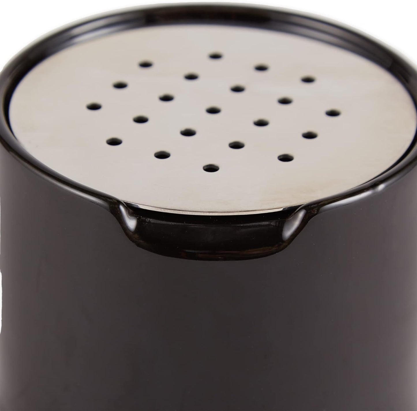 RSVP Reusable Ceramic Fruit Fly Trap for Indoors – Kitchen Fly Catcher Jar with Stainless Steel Vent Lid, Eco-Friendly & Dishwasher Safe Design, Uses Natural Vinegar Bait (Black)