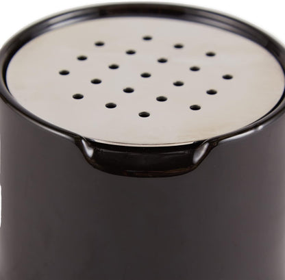 RSVP Reusable Ceramic Fruit Fly Trap for Indoors – Kitchen Fly Catcher Jar with Stainless Steel Vent Lid, Eco-Friendly & Dishwasher Safe Design, Uses Natural Vinegar Bait (Black)