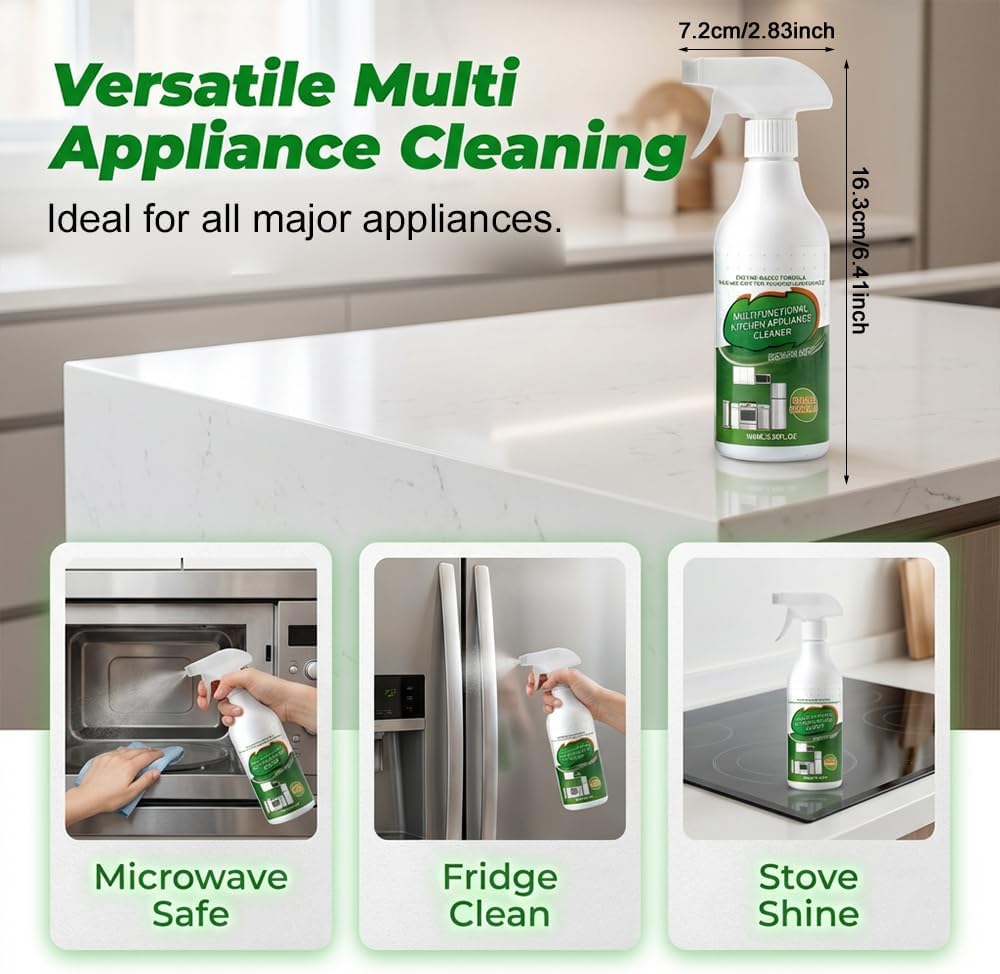 Kitchen Cleaner Spray, Heavy Duty Oil Stain Remover, Multi-Purpose Household Cleaner for Cooktop, Oven, Stove, Range Hood, Fast Grease Cleaning, 100ml/3.38 Fl.Oz (1)