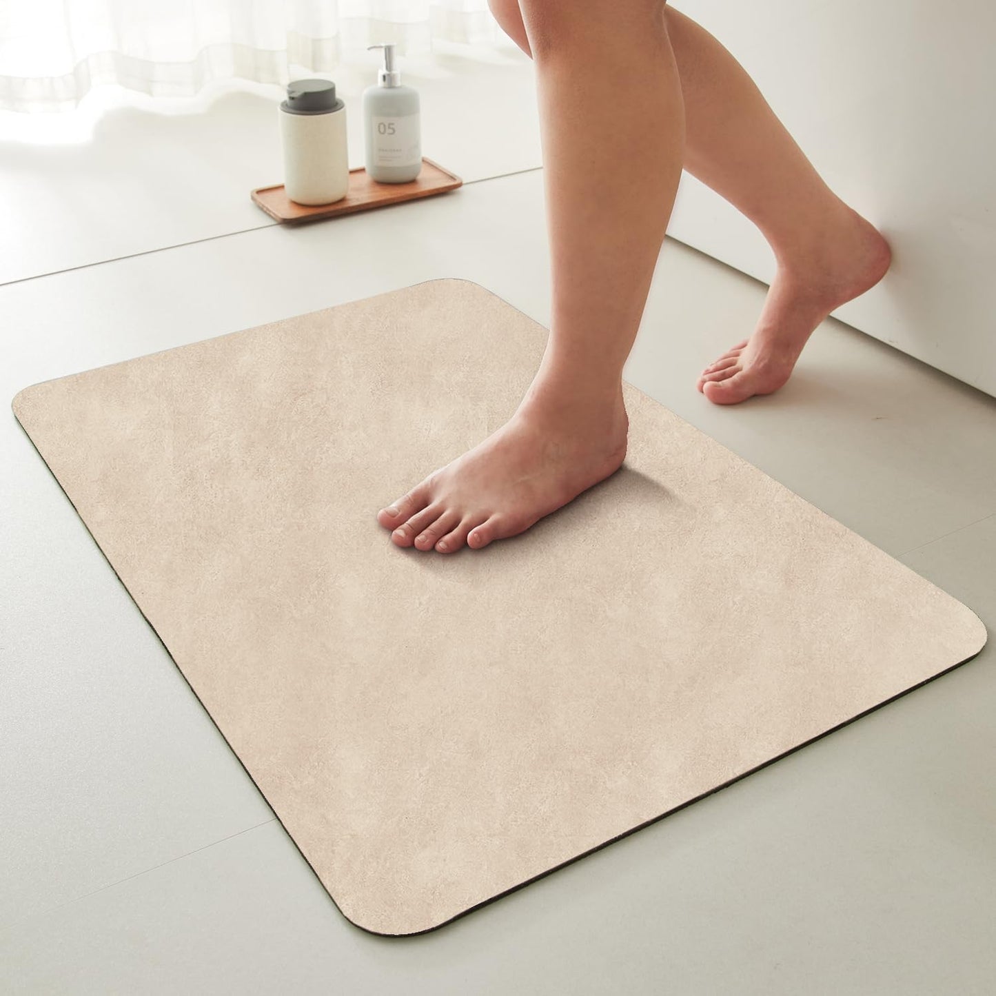 TYUU Bath Mat, Bathroom Rugs Non Slip Washable Thin Absorbent Quick Dry Bath Mat Fits Under Door Bathroom Floor Mat Perfect for Bath, Shower, or Sink 16"x24" Dark Grey