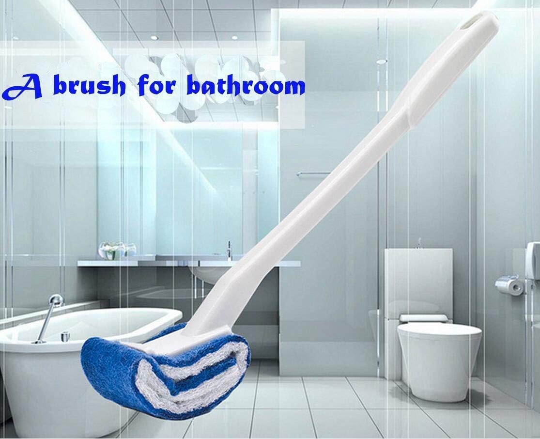 Toilet Brush Bowl Brush - Scratch-Free Curved Good Grip Easy to Use Deep Cleaning No Scratching, Anti-Splashing Easy to Store (2pc Blue)