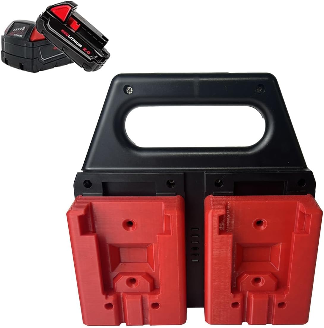 6-Slot Battery Carrying Holder for Makita 18V & 14.4V, Batteries Tool Case Storage Organizer Rack for Makita, Portable and Rugged Battery Caddy with Handle for Jobsite and Mount Bag Use