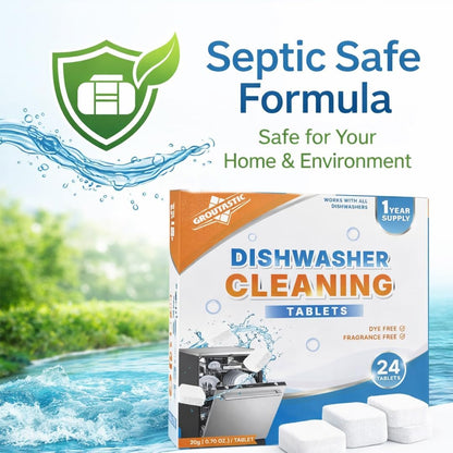Dishwasher Cleaner Tablets – Deep Cleaning & Descaler Tablets for Dishwashers, Removes Grease, Limescale & Odors, Freshens & Maintains Performance (24 Count)