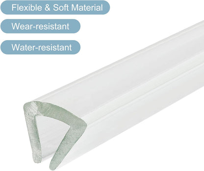 uxcell U Channel Edge Trim, 4.9ft Length Soft Rubber Guard Seal Strip Edge Protector Fit for 1-2mm Edge, (9/32" W x 5/32" H) Clear
