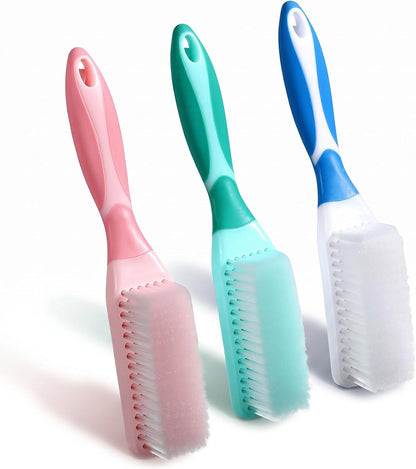 3 PCS Shoe Cleaning Brush, Scrub Brush for Stains, Laundry Scrub-Brush, Shoe Brushes with Long Handled, Soft Bristle Cleaning-Brush, Laundry Stain Remover Brushes for Clothes, Carpet, Shoes (8 Inch)