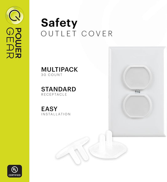 Power Gear Outlet Covers Baby Proofing Child Proof Plug Covers for Electrical Outlets Easy Install Outlet Plug Covers UL Listed Shock Prevention White 69312 60 Count