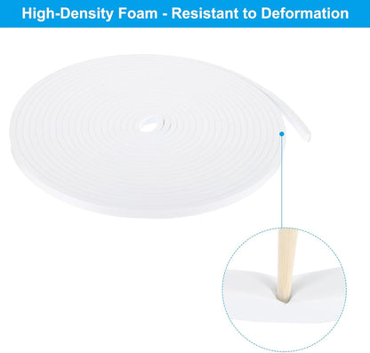 PATIKIL Weather Stripping Door Seal Strip, 3/8 Inch x 1/4 Inch x 32 Ft Self Adhesive Soundproof High Density Foam Tape Insulation for Door Window Air Conditioning, White - Colors A