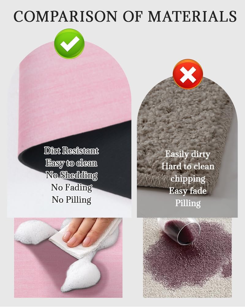Mecko Bath Mat Rug, Rubber Non-Slip Quick Dry Absorbent Thin Bathroom Rugs Fit Under Door Bathroom Floor Mats-Shower Rug for in Front of Bathtub, Sink, Shower Room(Light Grey,16"x24")