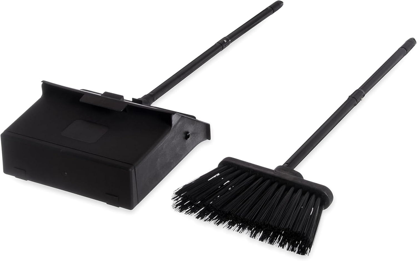 Carlisle FoodService Products Duo-Pan 36" Short Upright Dust Pan & Broom Set, Black