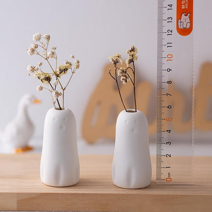 MOUGIGI Cute Blue House Ceramic Bud Vase Set of 3 - Handmade Miniature Vase with Star Roof for Dried Flowers, Chic Japandi Style Decor for Entryway, Dining,Coffee Table - Ideal Small Gift for Home
