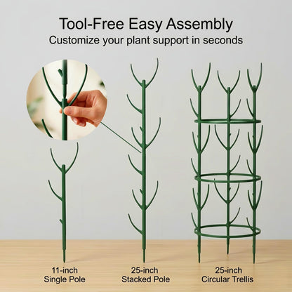 20-Pack Monstera Plant Support Stakes - Stackable Sticks | 25" Tall Trellis Garden Poles for Climbing Plants